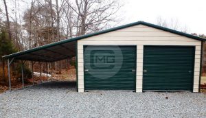 vertical-roof-garage-with-12'w-lean-to