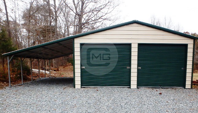 vertical-roof-garage-with-12'w-lean-to