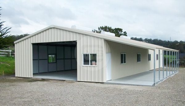 40x46 Enclosed Building with Lean-to