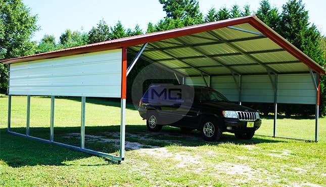 24x21 Vertical Roof Steel Carport