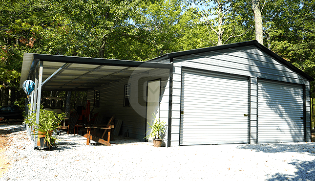 36x36 Lean-to Garage Building