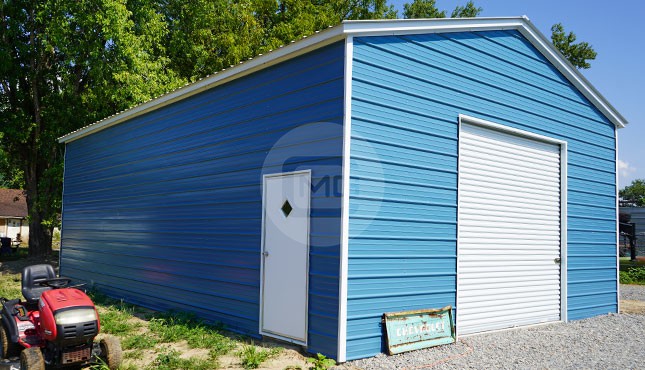 24x35 Vertical Roof Metal Garage