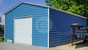 24x35 Vertical Roof Metal Garage