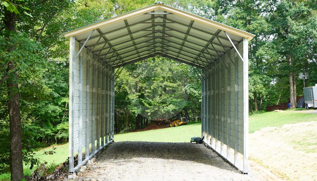 18×41 Vertical Roof RV Carport