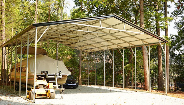 30x36 Vertical Roof Metal Boat Carport