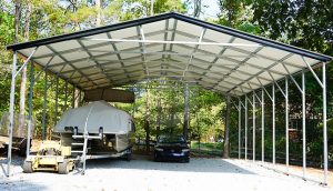 30x36 Vertical Roof Metal Boat Carport