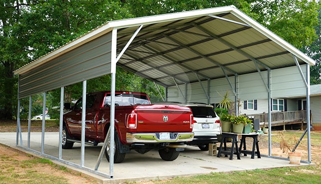 24x30x10 Metal Garage - Vertical Roof - Metal Carports