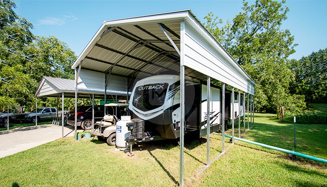 Steel RV Covers - Buy Custom Motorhome Carports and Metal RV Carports