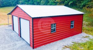 24×26 Double Garage with Lean-to